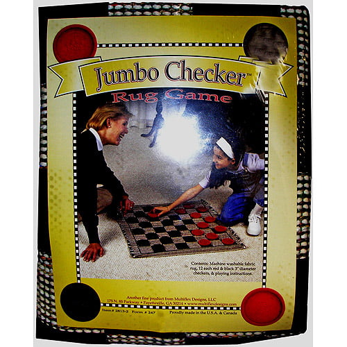 3" Jumbo/Large Size Rug Checkers Your Choice of Color 3 Game Replacement Pieces 