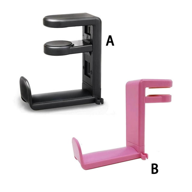 Langgg Headphone Stand Holder Rotating Bracket Hanger Mount Earphone Rack Space Saving Supply Accessory Durable Table Clamp Black