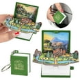thumbnail image 2 of BAELLERT Mini 3D Folding Book Keychain Popping Miniature World Hanging Decoration Tiny Coffee Shop Great Wall Castle Foldable Book Keyring Pendant, 2 of 8