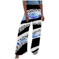 thumbnail image 5 of Leesechin Wide Leg Pants for Women Comfortable Printed High Waist Leisure Pants Sweatpants Yoga Pants on Clearance, 5 of 5