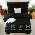 thumbnail image 4 of 7 Pieces Pinch-Pleated Comforter Set, Black Queen Size, 4 of 6