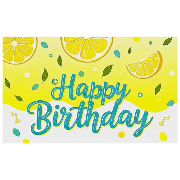 Lemon Themed Happy Birthday Banner Background Backdrop Decorations for Birthday Party Photography Props Celebrations Event Decor Party Supplies