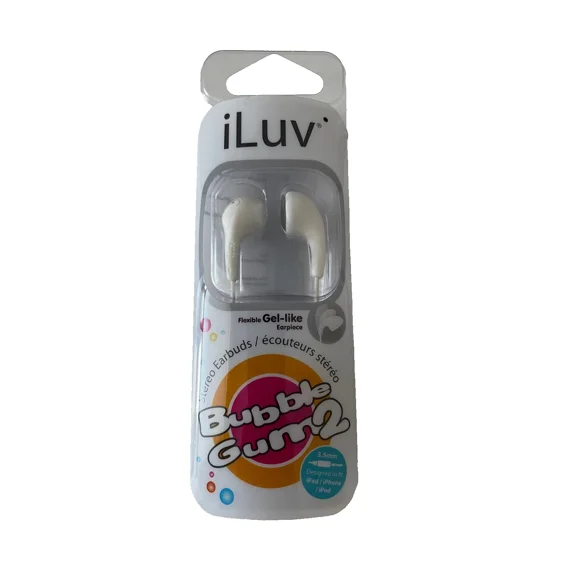 RHEA- Iluv Bubble Gum 2 Stereo Earbuds - White