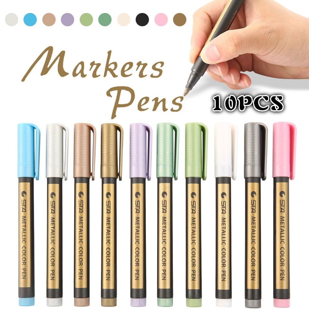 5/10PCS White Gel Ink Marker Pen Drawing Painting Art Pastel Tool Stationery 