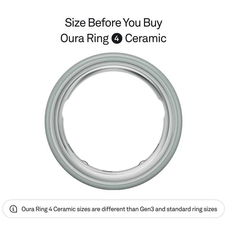 Oura Ring 4 Ceramic, Tide, Size 9, Smart Wearable, Sleep, Fitness