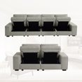 thumbnail image 4 of MAEVIS Lightgrey L Shape Sectional Sofa for Living Room/Office 6 Seater Sofa Sets with Large Storage Space Comfy Chenille Cover (4-Seat Modular Sofa & Loveseat), 4 of 6
