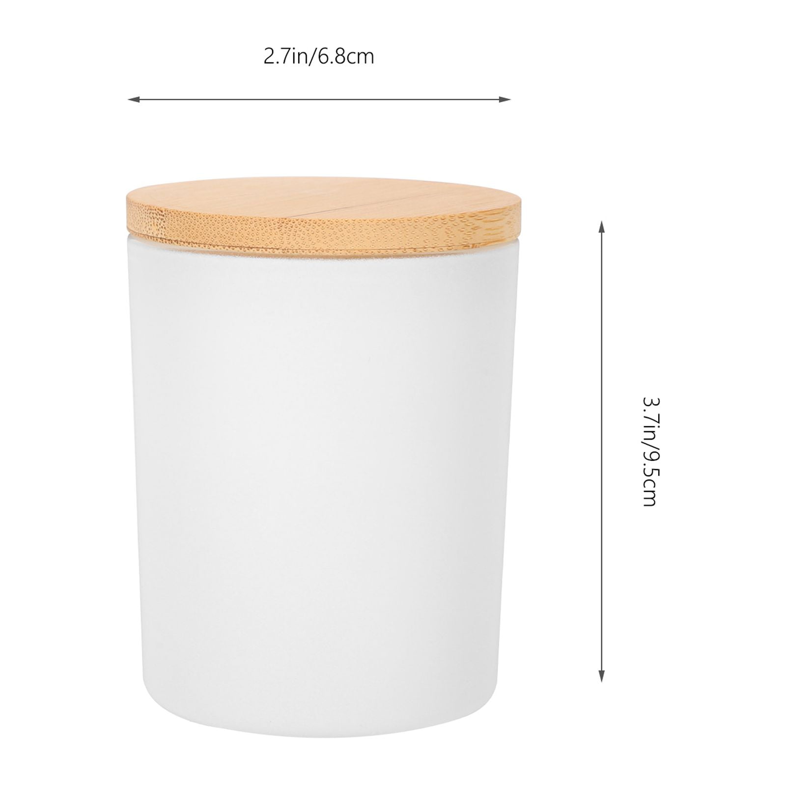WRISTBIQUE Round Glass Tins with Lids Aromatherapy Scented Candle Container White 4 Sets
