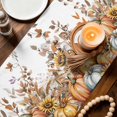 thumbnail image 4 of Table Runners 72 Inches Long, Thanksgiving Cotton Linen Kitchen Dining Coffee Table Runner for Party Home Decor, Watercolor Autumn Pumpkin Sunflower Leaf Tabletop Dresser Scarves Runner 13x72 Inch, 4 of 9