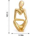 thumbnail image 2 of Resin Statue Thinker Style Decoration Abstract Sculptures Collectible Figurines for Home Decor Modern Office Shelf Desktop (Gold-Right), 2 of 6