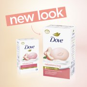 Dove Beauty Bar Womens Bath Soap Rebalancing White Peach & Rice Milk, 3.75 oz 4 Bars