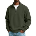 thumbnail image 2 of LYSMORA Men's Quarter Zip Stand Collar Pullover Sweatshirt, Raglan Long Sleeve Loose Casual Athletic Tops with Side Hand Pockets, 2 of 8