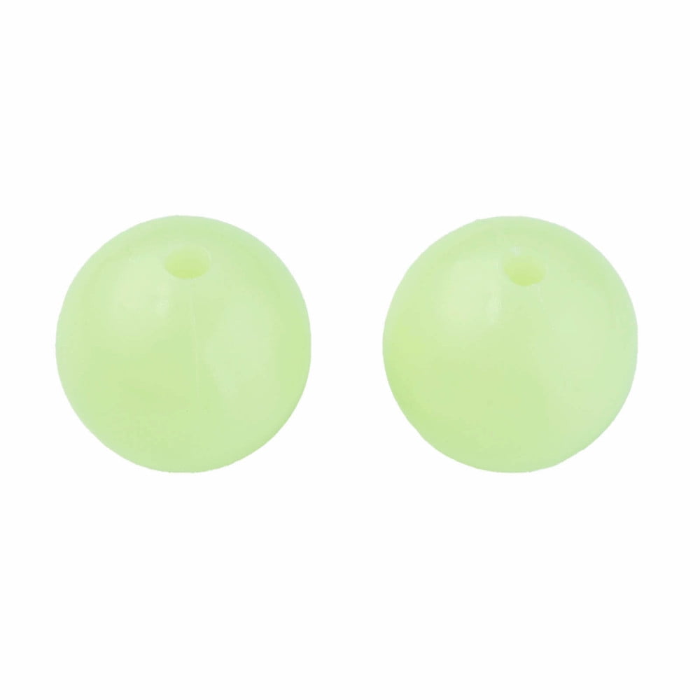 Luminous Acrylic Beads Glow in the Dark Round Light Green 20mm Hole: 3.5mm DIY