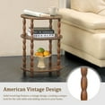 thumbnail image 4 of Side Table, 3-Tier Small End Table, Modern Oval Night Stand Accent Table for Living Room, Bedroom, Rustic Brown, 4 of 16
