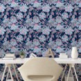 thumbnail image 2 of Ambesonne Dreamy Floral Peel & Stick Wallpaper for Home, Boho Aura Retro Bloom, 13"x72", Soft Blue Dark Coral, 2 of 5