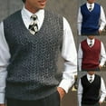 thumbnail image 4 of Sweater Vest for Men V-Neck Sweater Wool Sleeveless Pullover Lightweight Knitted Sweater Vest Top, 4 of 4