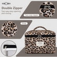 thumbnail image 3 of Soda Candy Makeup Bag Large Quilted Cosmetic Bag Floral Make up Bag for Women Cute Cotton Makeup Bag Set Travel Toiletry Organizer Bag, Oil Paint Flower, 3 of 7