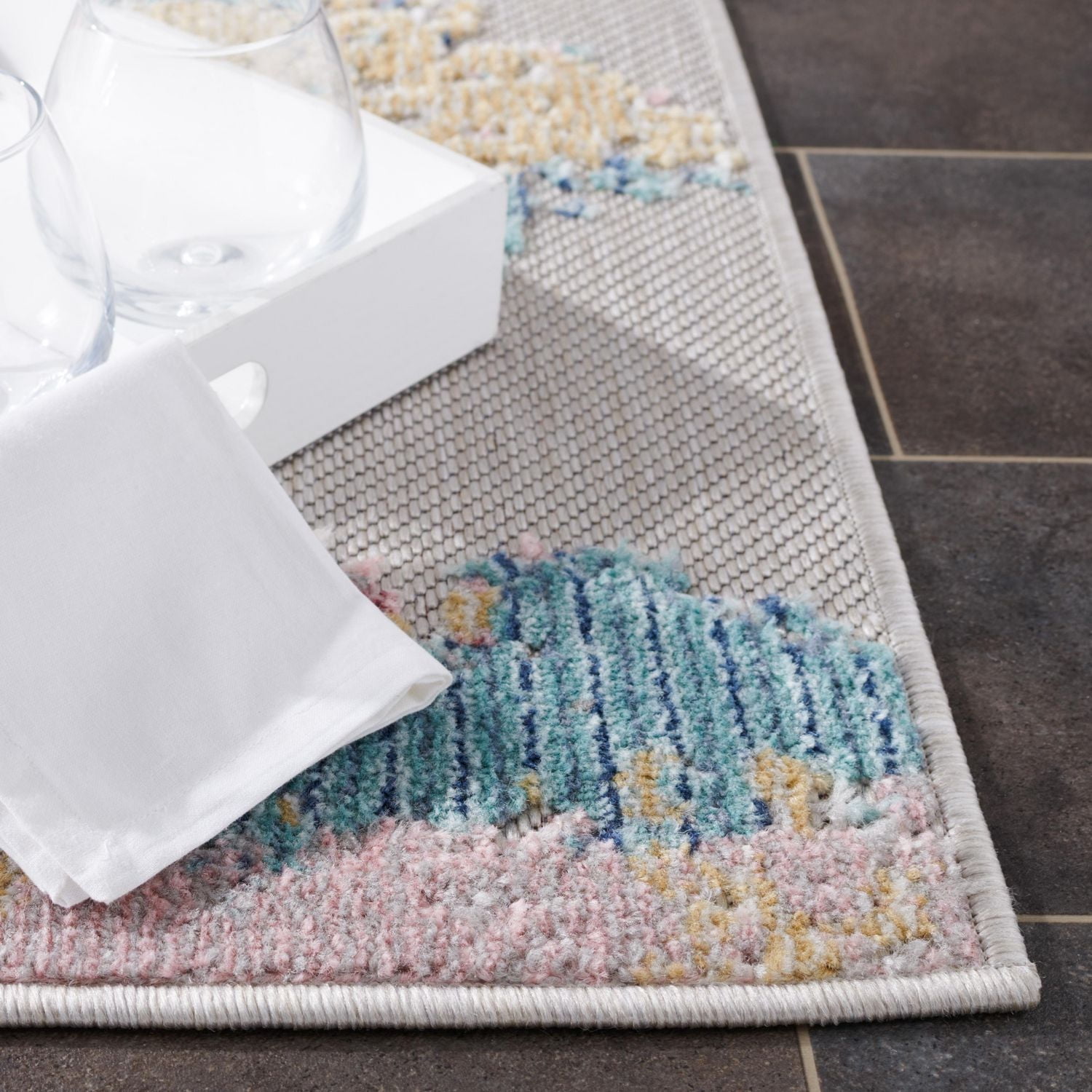 SAFAVIEH Cabana Glenn Tapis Abstrait Intérieur/Extérieur