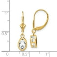 thumbnail image 2 of Primal Gold 14 Karat Yellow Gold 7x5mm Oval Cubic Zirconia Leverback Earrings, 2 of 4