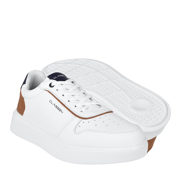TENIS CASUALES CLASBEN HOMBRE ALEX SIMIPIEL BLANCO