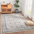 thumbnail image 1 of Rugking Area Rug 6X9 Persian Rug Vintage Indoor Thin Rug Soft Door Mat Taupe Print Overdyed Boho Retro Cover for Farmhouse Washable Kitchen Bedroom, 1 of 6