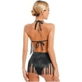 thumbnail image 2 of YiZYiF Womens Shiny Sequins Dance Leotard Backless Tassels Latin Jazz Dance Costume, 2 of 7