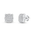 thumbnail image 2 of AFFY 1/4 Carat Round Cut Natural White Diamond Scroll Stud Earrings In 14K White Gold Over Sterling Silver (0.25 Cttw, J-K Color, I2-I3 Clarity), 2 of 4