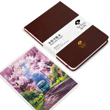 Paul Rubens Watercolor Journal, 100% Cotton Acid-Free Cold Press Watercolor Sketchbook 7.24 x 5.12'' 140lb/300gsm 20 Sheets Watercolor Paper for Watercolors, Gouache, Acrylics