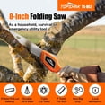 thumbnail image 2 of TOPSHAK TS-DS2 8-Inch Folding Saw SK-5 Carbon Steel, Safe Storage, for Cutting Timbers, Garden Pruning, Bamboo, PVC/ ABS Pipes, 2 of 9