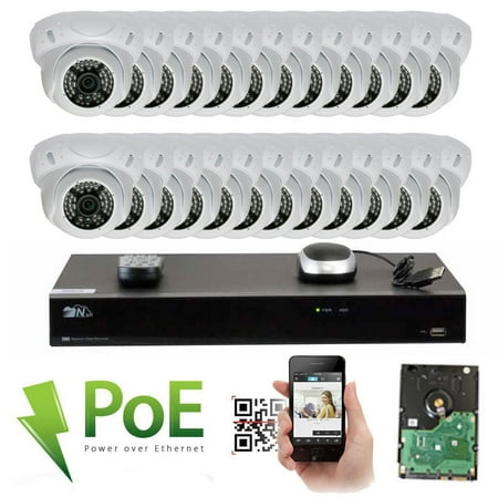 Outdoor Speed Dome Ip Network - GW Security 32CH 4K NVR 5MP IP Camera Network PoE Surveillance System - (24) HD 1920P Weatherproof Outdoor / Indoor Dome Security Cameras