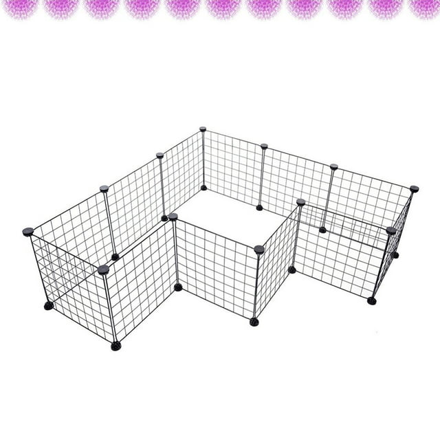 OUNONA 8Pack Dog Cage Lockable Door Black Wooden Pet Crate for Dog Cat Rabbit