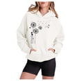 thumbnail image 1 of WEAIXIMIUNG Chandail en Molleton Surdimensionné à Col Rond pour Femmes Imprimé à Capuche avec Poche Pull de Sport, 1 of 4