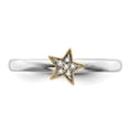 thumbnail image 2 of Stackable Expressions Sterling Silver Gold-Plated Diamond Star Ring, 2 of 8