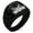 Black, variant on Stainless Steel Biohazard Death Skull Chevron Pattern Biker Style Polished Ring
