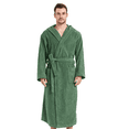 thumbnail image 5 of Cotton Terry Cloth Men's Bathrobe with Hooded,Classic Towel Full Length Robe One Size, 5 of 5