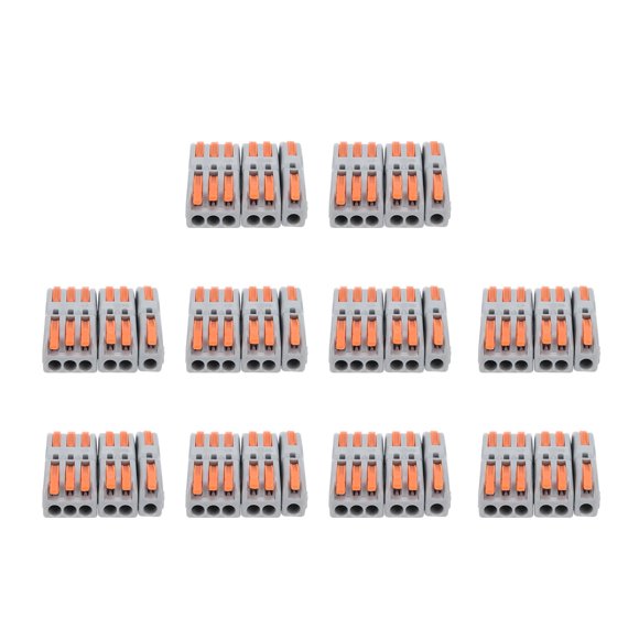 Lever Nut Assortment Conductor, Infinitely Variable Quick Terminal Block 30Pcs Firm Wire Clamping for Lighting for Motors for Electrical Control