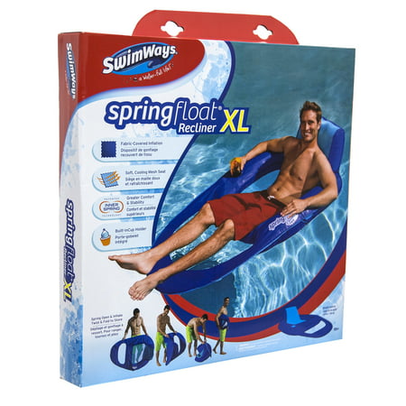 SwimWays Spring Float Recliner XL - Extra Large Swim Lounger for Pool or