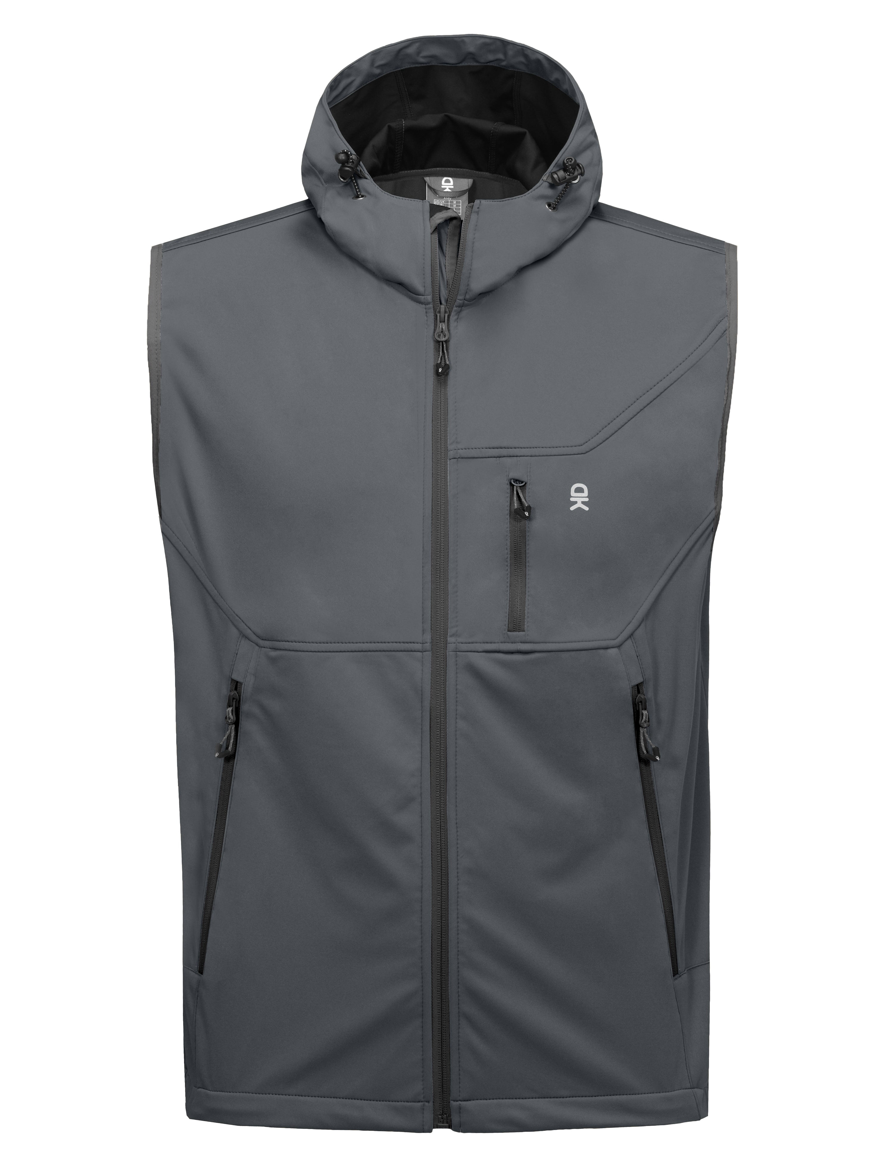 Little Donkey Andy Men's Lightweight Softshell Vest Windproof Sleeveless Jacket for Travel Hiking Running Golf Size XL