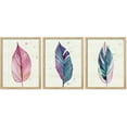thumbnail image 2 of PixonSign Adhesive Canvas Print Wall Art Set - Blue Pink Tropical Jungle Leaf Posters - Set of 3 Watercolor Nature Wilderness Plants Prints Boho Botanical Wall Décor for Living Room - 8"x10", 2 of 5