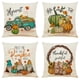 thumbnail image 1 of Fundas de almohada de otoño, 18x18, Juego de 4 fundas de almohada rústicas para vacaciones de otoño, almohadas de calabaza de gnomos de granja, 1 of 5