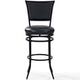 thumbnail image 3 of Crosley Rachel 30" Faux Leather Upholstered Swivel Bar Stool in Black, 3 of 11