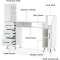 thumbnail image 2 of BarberPub Manicure Table Makeup Nail Desk with Wrist Cushion Particle Board Salon Storage 2636, 2 of 9
