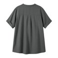 thumbnail image 6 of Endives Womens Linen Shirts Short Sleeve Womens Shirt Blouses Thin Breathable Summer Trendy Grey, 6 of 6