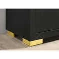 thumbnail image 2 of Modern Black 2-Drawer Nightstand | Engineered Wood & Metal | 24"W x 16"D x 24"H | Gold Trim & Legs | Square Pulls | Perfect for Bedroom Use, 2 of 7