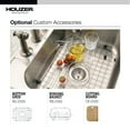 thumbnail image 5 of Houzer Glowtone 25 in Stainless Steel Topmount 3-hole Single Bowl 8 in Deep Kitchen Sink with Strainer - 2522-8BS3-C, 5 of 5