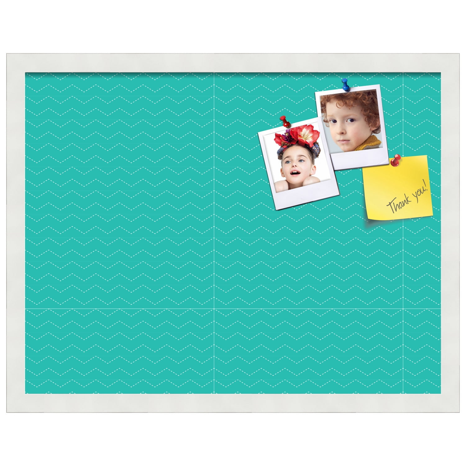 PinPix ArtToFrames 20x15 Custom Cork Bulletin Board    Poster Board Has a Fabric Style Canvas Finish, Framed in Satin White Frame (PinPix-650)