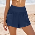 thumbnail image 4 of FAIWAD Linen Shorts for Women Summer Casual Smocked Elastic Waisted Wide Leg Shorts Boho Beach Short Pants, 4 of 9