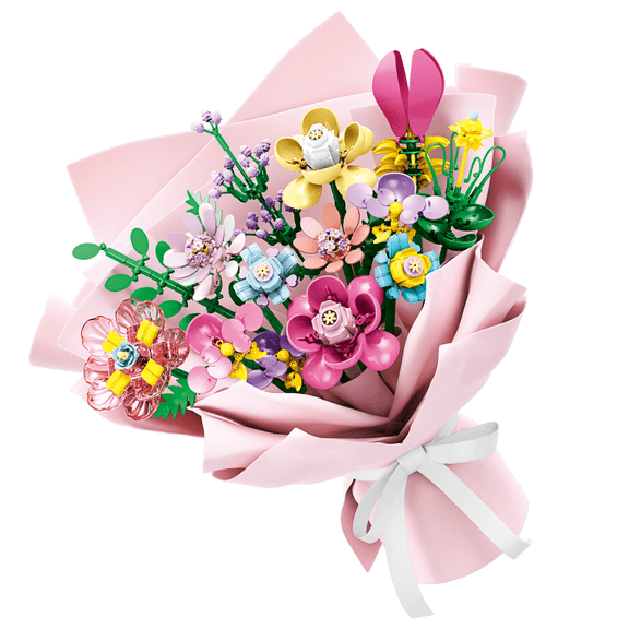 Remocguys Flower Bouquet Building Set, Compatible with Lego Botanical Collection Pink Home Decor for Adults Girls 726PCS