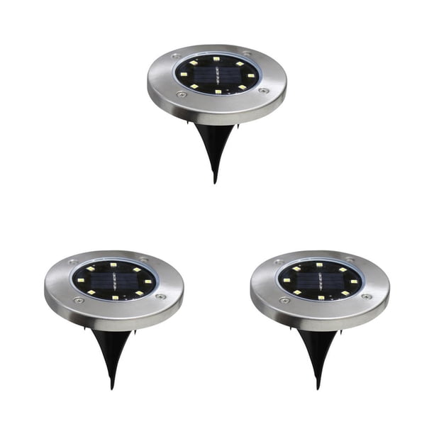 Wosthever 4 uds/1 ud. 8 LED de energía Solar luz enterrada lámpara de tierra al aire libre camino luz punto lámpara patio jardín césped paisaje luz calida PC 1 3piezas Wosthever CBP259152