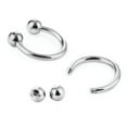 thumbnail image 3 of QQTDFG Nose Septum Ring Lip Nipple Eyebrow Lobe Rings Horseshoe Ear Piercings Hip Hop-Silver 12mm, 3 of 9
