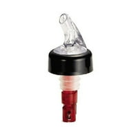 TableCraft Proper Pour Black Collar Liquor Pourer, 1 oz, Red | 12 Dozen by TableCraft